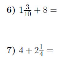 Adding mixed numbers and whole numbers worksheet (with solutions ...