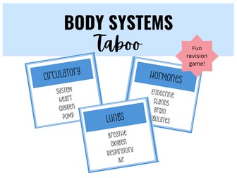 Body Systems Taboo Revision Game