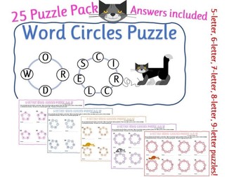 Word Circles Bundle (25 pages of puzzles) | Teaching Resources