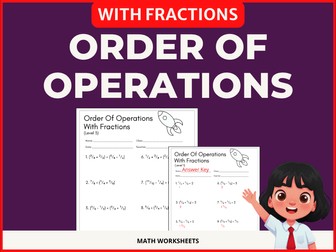 Order of Operations with Fractions Differentiated Maths Worksheets