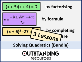 Solving Quadratic Equations Bundle
