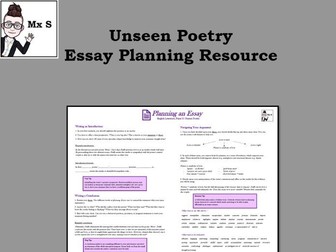 Unseen Poetry - Essay Planning Knowledge Organiser