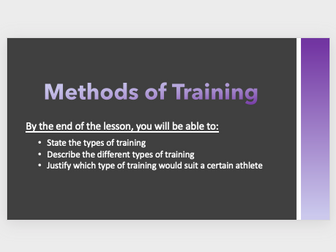 GCSE PE - Methods of Training