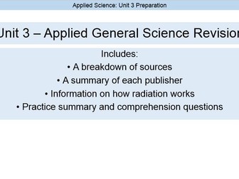 Chernobyl -  Applied Science Unit 3