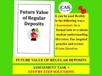 Financial Literacy-Future Value of Annuity-Math Assessment-Revision-Exam Style