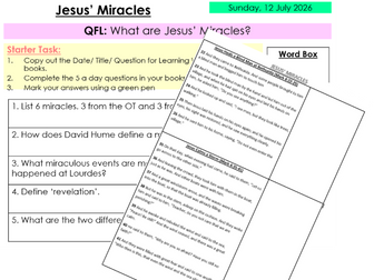 Jesus' Miracles A-level Philosophy
