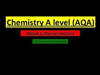 Amount of substance lesson (A level chemistry)