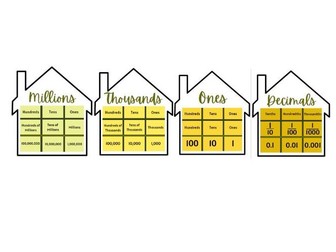 Muted Yellow Place Value Houses