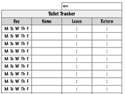 Toilet Tracker Weekly | Teaching Resources