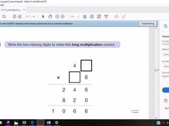 Missing Number Multiplication Practise for SATS