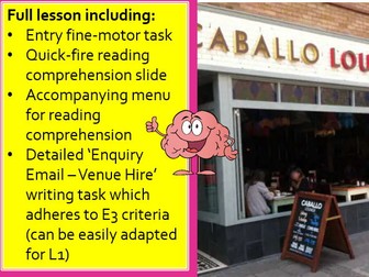 Functional Skills English EL3/L1 Writing an enquiry email