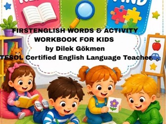 First English Words and Activity Workbook for Kids