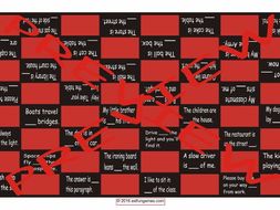 Prepositions of Place and Direction Checker Board Game