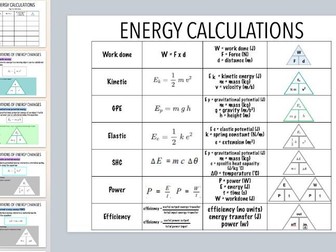 GCSE Energy Revision Calculations