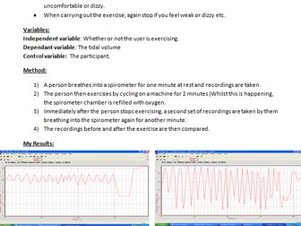 CORE PRACTICAL 17: Investigate the effects of exercise on tidal volume, breathing rate, respiratory