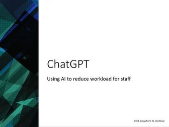 AI for Teachers (Reducing Workload) - CPD Resource