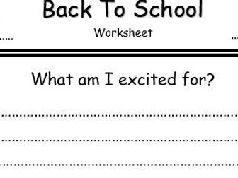 Back To School Worksheet