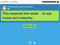 Coordinating conjunctions - Interactive Activity - KS3 Spag