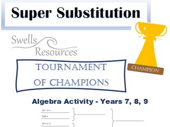 Substitution Activity Simple Algebra with Three Pronumerals