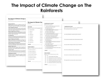 The Impact of Climate Change on The Rainforests
