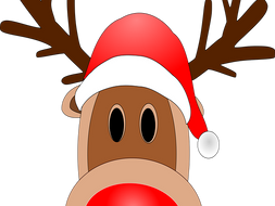 Christmas Reindeer faces with numbered noses 0-20