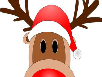 Christmas Reindeer  faces with numbered noses 0-20