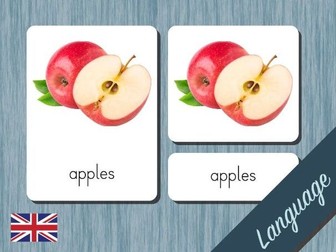 Montessori 3-Part Cards: Types of Fruits