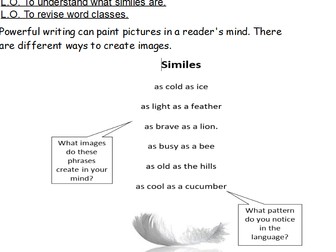 Year 4 Poetry - Similes/Metaphors/Word classes
