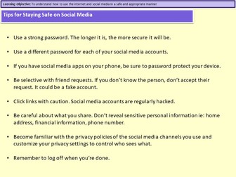 KS3 - Online Safety and Social Media, Two Hours, 35 Slides