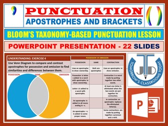 APOSTROPHES AND BRACKETS - PUNCTUATION: POWERPOINT PRESENTATION