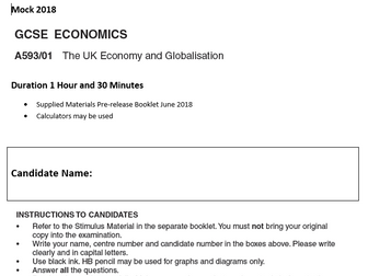 OCR GCSE Economics 593 Mock 2018