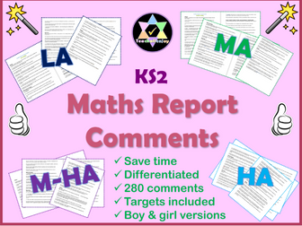 Maths Report Comments