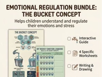 Emotional Regulation Worksheets | Bucket Concept Activities