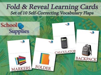10 Flash Cards, School Supplies