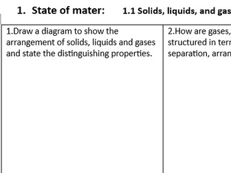 State of Matter IGCSE Chemistry revision Mat CAIE 23-25