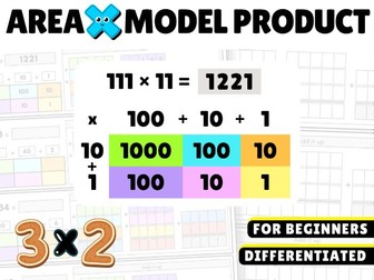 Area model multiplication 3 digit by 2 digit worksheets box method 3x2 product