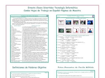 Computer Technology Combo Activities Spanish Worksheets