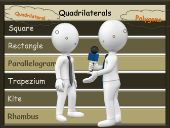 Polygons - Quadrilaterals animated PowerPoint and Handout
