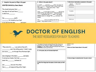 Love and Relationships Anthology - One-Sheet Poetry Revision Worksheets