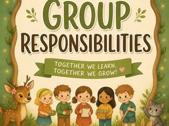 Group Responsibilities – Whimsical Classroom Poster (Editable & Interactive)