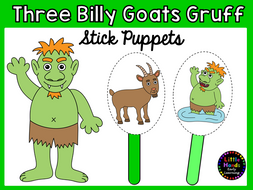 Three Billy Goats Gruff Stick Puppets | Teaching Resources