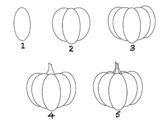 How to draw a realistic pumpkin step-by-step