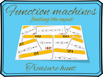 Function machines - finding the input (inverse operations) treasure hunt