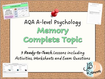 A-LEVEL PSYCHOLOGY - MEMORY TOPIC [COMPLETE TOPIC]