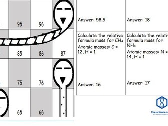 C9 Relative Formula Mass Snakes and Ladders Revision Game (Free)