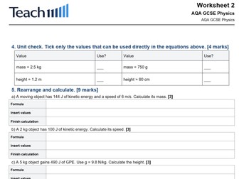 AQA Physics  GCSE  All  72 Worksheets and Teacher answers covering the whole course