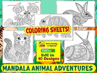Mandala Animal Adventures Coloring sheets!