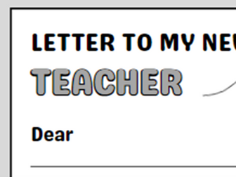 Letter to My New Teacher