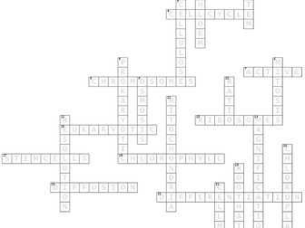 Cell Biology for GCSE Crossword and Answers
