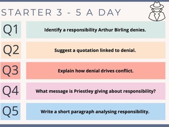 An Inspector Calls-100x'5 a day' starters